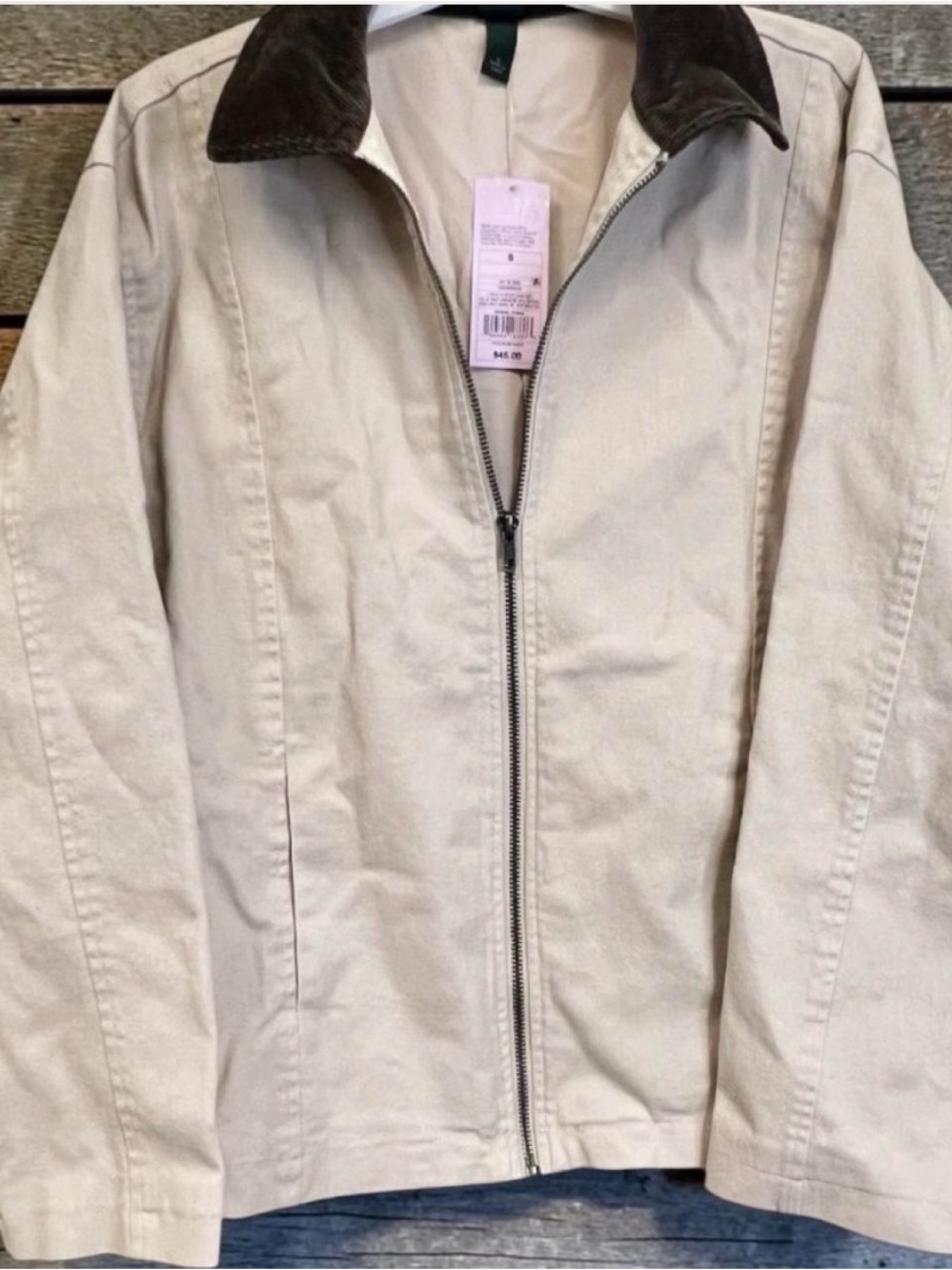 Wild Fable Beige Barn Jacket with Dark Brown Corduroy Collar NEW Size X-small